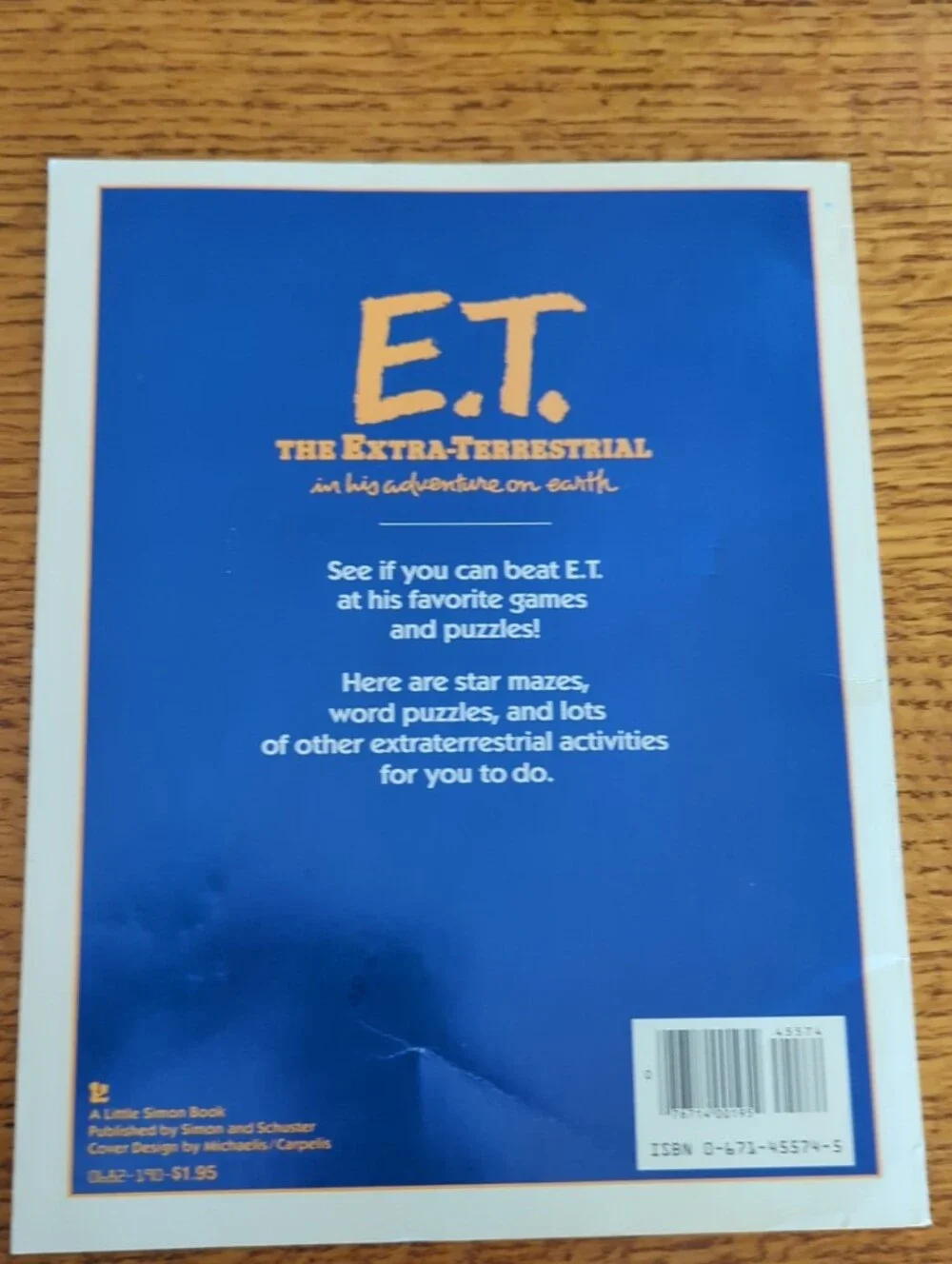 1982 E.T. The Extra-Terrestrial Picture Activity Paperback Book By Frank C Smith